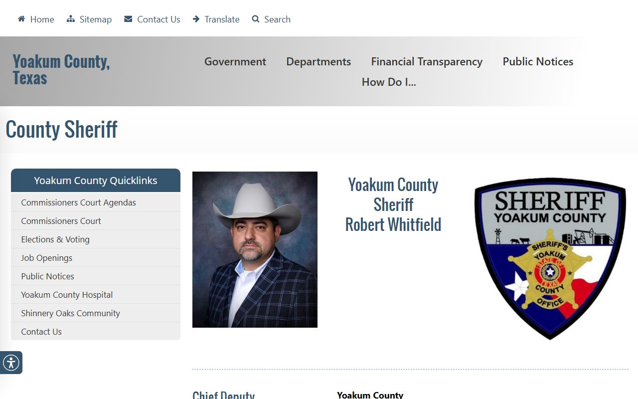 Yoakum County Law Enforcement Center inmate lookup sheriff page